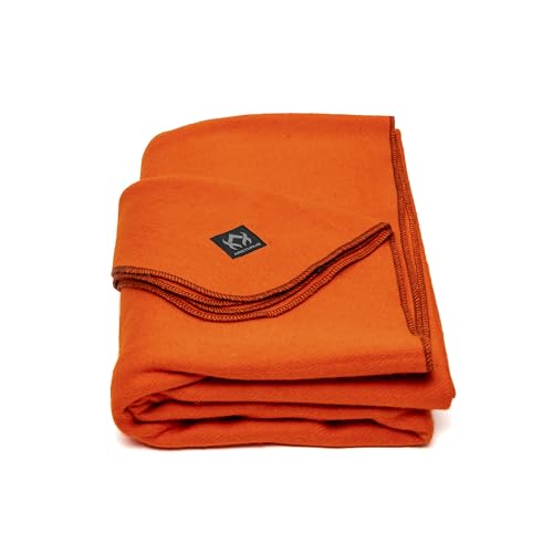 Arcturus Military Wool Blanket - Warm, Thick, Washable - Great for Outdoors, Camping, Stadium Blanket, Picnics, Travel - Car & Bushcraft Survival Kits - color: Ember