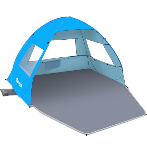 Gorich Easy Pop Up Beach Tent for 3-4 Person, UPF 50+ UV Protection Beach Umbrella Sun Shelter, Portable Lightweight Shade with Easy Foldable & Instant Setup