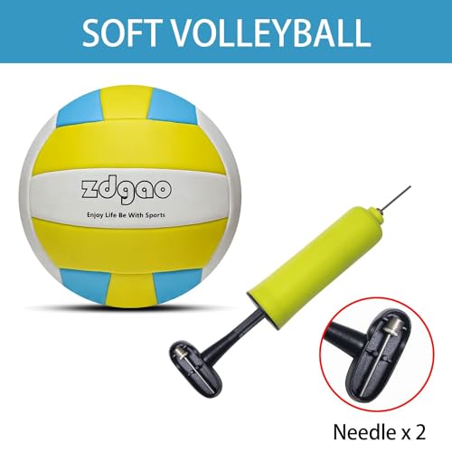 Volleyball Net Outdoor - Portable Volleyball Set for Backyard with Professional Volleyball Net, Wrap Yarn Volleyball and Pump, Boundary Line, Carry Bag - style: Plus-32FT(Yellow)