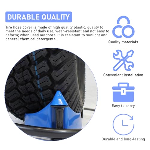 KVAEY 4 PCS Car Hose Guide, Durable Plastic Tire Hose Guide Preventing Stucking and Snagging Under Tires, Non-Slip Hose Guide for Car Wash Detail Fits SUV Pickup Truck RV ATV (Blue) - color: Blue