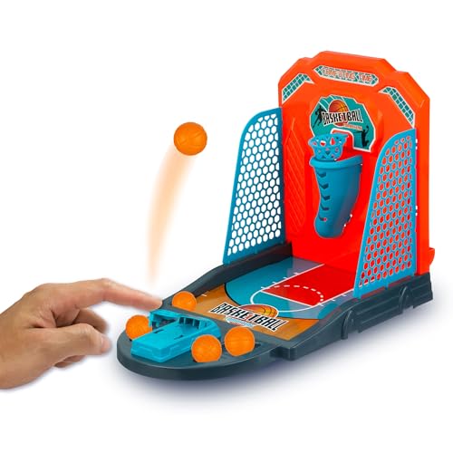 EXPRESSIONS Tabletop Basketball Game – Mini Desktop Basketball Hoop for Office, Work & Travel | Desk Game Toy Collection | Fun Office Basketball for Kids, Adults & Coworkers – Great Gift - style: Basketball