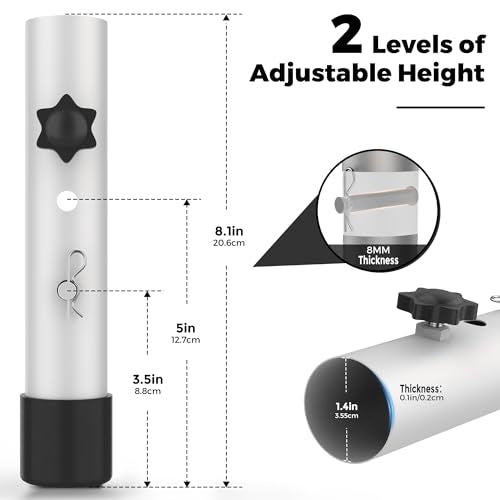 Table Leg Extenders White, Highly Durable Steel Folding Table Leg Risers, Table Leg Extensions Fits Straight & Bent Legs Table Height Extender for Rise Card Table 3.6/5.2 Inch Wobble-Free - size: White- 2-LEVEL Adjustable