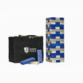 Tailgating Pros Premium Giant Toppling Timbers with Carrying Case – Choose Your Team Colors! Jumbo Outdoor Yard Game, Tower Grows to Over 5 Feet! - color: Navy/Silver