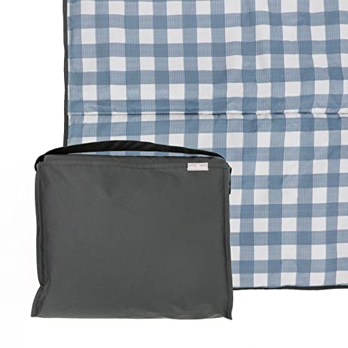 RED ROVR Large Indoor/Outdoor Adventure Blanket |for Parks, the Beach and Indoor activites |Compact with Shoulder Strap & Pocket (Picnic Blue) - color: Blue