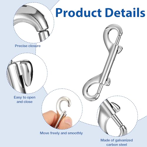 30 PCS 3.5 Inch Double Ended Bolt Snap Hooks, Heavy Duty Zinc Alloy Trigger Clips with 110 LB Capacity for Dog Leash, Keychain, Horse Bucket, Hammock & Outdoor Use
