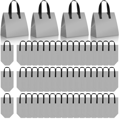Kacctyen 50 Pcs Insulated Take Away Bags Bulk Thermal Insulation Food for Coffee Milk Tea Pizza Hot Cold Food Delivery Cooler Bag for Catering Restaurant Grocery Picnic, 9.5" x 9.5" x 6"(Grey) - color: Grey