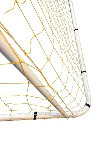 Vallerta® Official Size Steel Soccer Goal. Heavy Duty Frame w/Net. Tournament, Regulation Size. Professional Portable Practice Training Aid. (1 NET, 18.5' X 6.5')