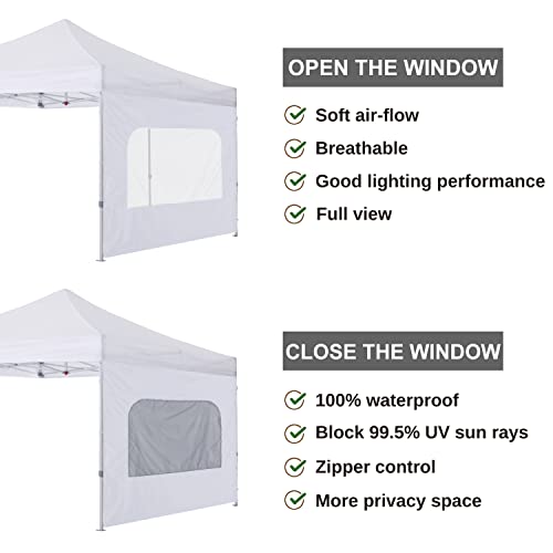 COOSHADE Instant SunWall 8x8 SideWall for Pop up Canopy Tent, 1 Pack Sidewall with Mesh Window Only, White - color: White, size: 8x8-Net Window