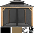 CoastShade Universal Replacement Canopy Mosquito Netting Screen Sidewalls Only for 10' x 10' Gazebo Canopy,Black - color: Black, size: Meshwall-10 x 10 ft