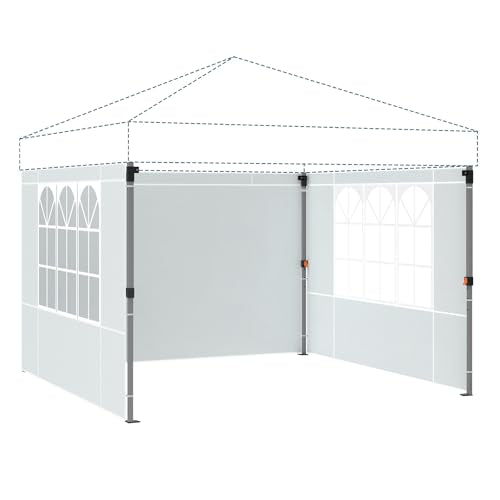 Raynesys Sidewall for 10x10 Canopy Tent, Waterproof Silver-Coated Fabric, UPF 50+ UV Protection, 3 Pack Canopy Wall 114''x72'', No Frame or Top Cover, White - color: White