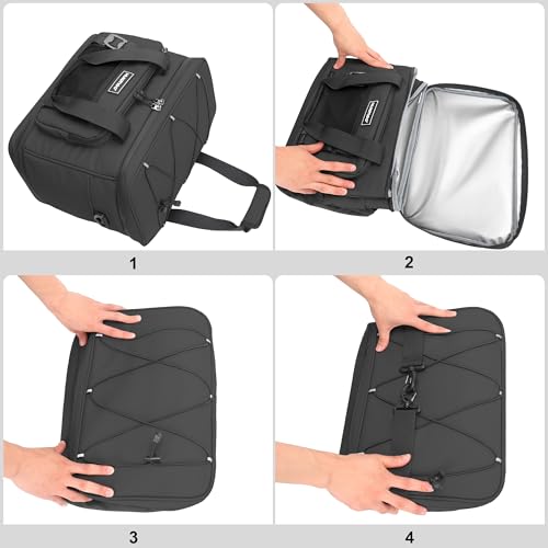 Hulongo Insulated Foldable Collapsible Cooler Bag Soft Sided Cooler for Picnic, Camping, Grocery Shopping, Beach, 30L - color: black