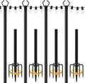 NUERPO 4 Pack String Light Poles,Metal Poles for Hanging Outdoor Light Strings,4 Pack 10 FT Light Poles Stand for Outside Garden,Patio,Wedding,Backyard,Deck,Party - size: 4 Pack 10 FT Light Poles