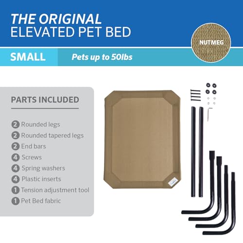 Coolaroo The Original Cooling Elevated Pet Bed, Small, Nutmeg - color: Nutmeg, style: Small Dog Bed