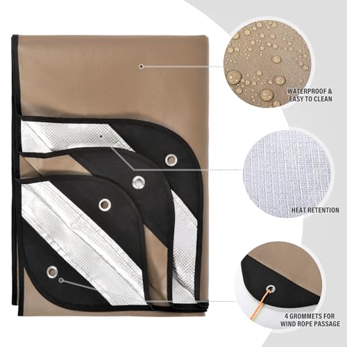 RedSwing Heavy Duty Survival Blanket, Waterproof Emergency Thermal Tarp, Multipurpose Reflective Insulated All Weather Blankets for Camping Hiking, Brown - color: Brown 83''x59''