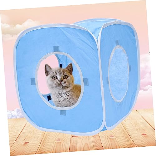 Mipcase Pcs Outdoor Cat Dog Tent Lightweight Foldable Sun Shelter House Easy to for Travel - color: Bluex2pcs
