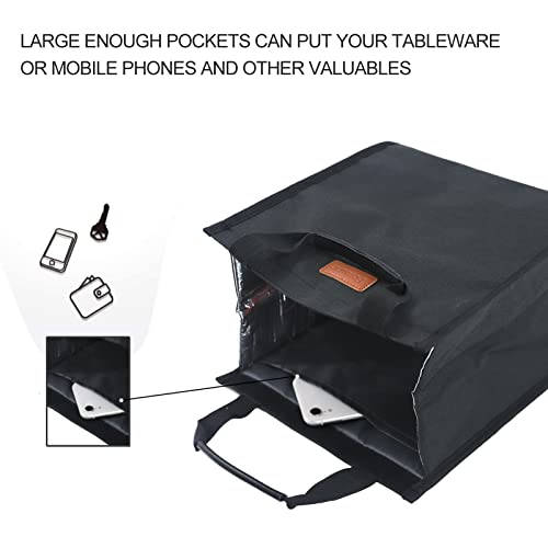 Lunch Bags for Women Insulated Reusable Lunch Tote with Internal Pocket, Lunch Tote bag for Work (Black - color: Black, size: 2 pack