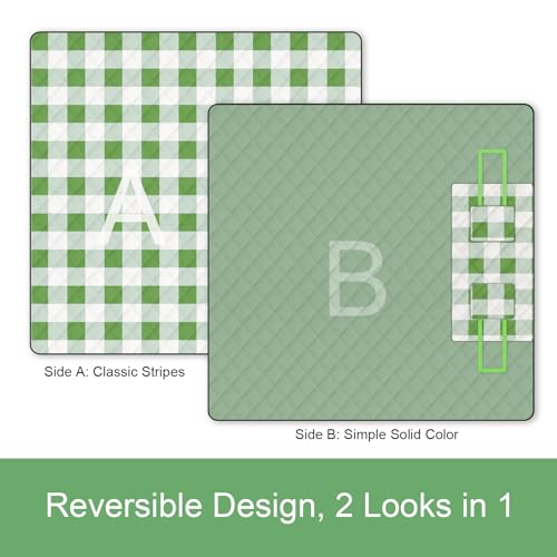 2 in 1 Tote Picnic Blanket Waterproof Outdoor Camping Mat,Large Capacity Beach Blanket 80''x80'' 7 Layers Easy to Foldable and Carry. - color: Greencheck