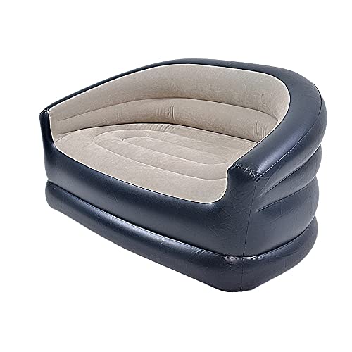 Yosogo Folding Portable Inflatable Double Sofa, Lazy Flocking Two-Seater Lounge Chair with Electric Air Pump - Great for Pop Up Indoor Living Room and Outdoor