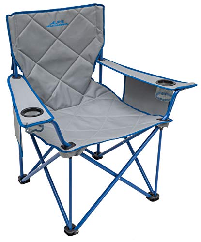 ALPS Mountaineering King Kong Camping Chairs for Adults with Mesh Cup Holders and Pockets, Built Durable and Reliable with Compact Foldable Steel Frame - color: Light Gray