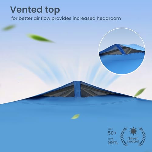 PHI VILLA 10x10 Pop Up Canopy Tent Easy Outdoor Sun Shade for Events Party Tent, 100 Sq. Ft of Shade, Blue - color: Blue, size: 10×10