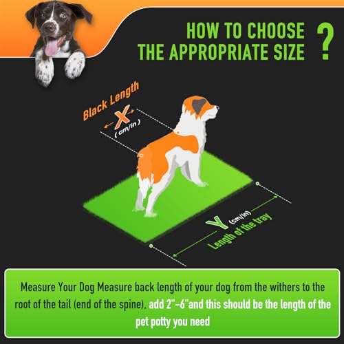 Hompet Dog Grass Pad with Tray Large, 24"x16", 2 Reusable Artificial Turf for Dogs Potty, Waterproof Non-Slip Washable Pee Pads, Quickly Absorbency Portable Dog Litter Box for Indoor/Outdoor Use - size: 24 x 16"