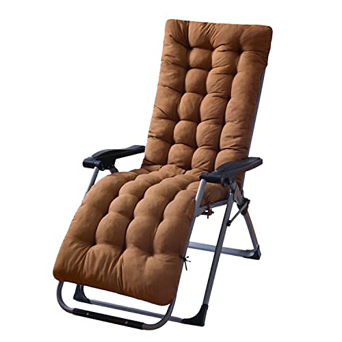 Moclever 67x22x3in Zero Gravity Chair Cushion, Thick Padded Recliner Cushion with 6 Ties, Soft Lounge Chair Pad for Indoor Outdoor Rocking Chair, Sofa, Swing Bench - Coffee