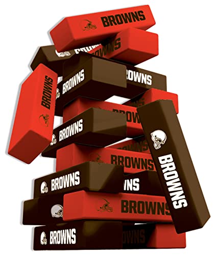 MasterPieces Game Day - NFL Cleveland Browns - Officially Licensed Tumble Tower, Real Wood Blocks - style: Cleveland Browns