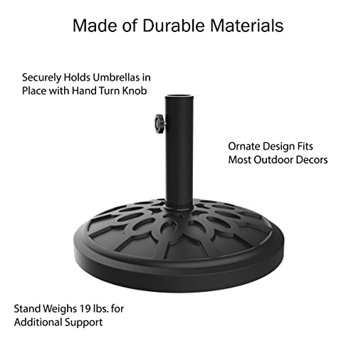 Pure Garden Patio Umbrella with Auto Tilt - 10ft Easy Crank Sun Shade with 19lb Weighted Base for Deck, Outdoor Furniture, or Pool (Terracotta)