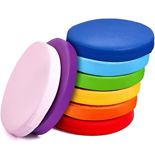 Juexica 8 Pcs Extra Thick Flexible Seating Floor Cushion Assorted Colored Floor Pillow Classroom Seat Cushion Soft Classroom Seating for Kid Learning (Classic Color,13.8 x 13.8 x 2 Inch,Round) - color: Classic Color