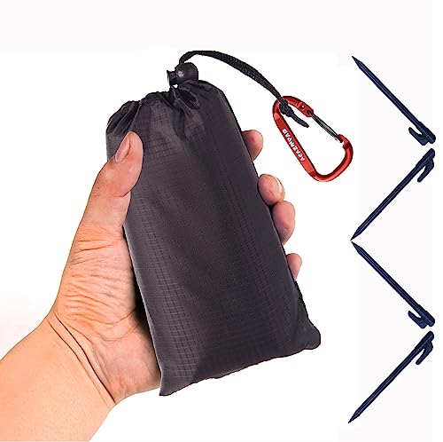 Waterproof Camping Tarp, Ultralight Tent Footprint Backpacking Tarp for Camping, Hiking and Outdoor Activities (Black) - color: Black