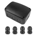 Weatherproof Junction Box,Nineleaf IP66 Waterproof Electrical Project Boxes PVC/ABS Plastic Enclosure Box CCTV Watertight 4.9 x 3.3 x 2.3 inch,Black,with 4PK 20mm Cable Gland - color: Black, size: Medium+4*M20