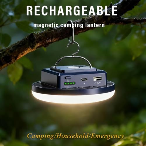Camping Lights Tent Light 4500 Lumens 45W Rechargeable LED Lantern Magnetic Hanging, Portable USB Outdoor Canopy, Emergency Lights for Home, Lanterns for Power Outages, Ice Shanty Lights-10000mAh - size: 10000 mAh