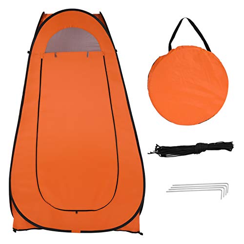 Portable Pop Up Shower Privacy Tent,Lightweight 1-2 Person Toilet Shower Tents,Changing Room Dressing Tent,Waterproof Camping Shower Tents,with Carry Bag,for Picnic Beach Hiking Fishing (Orange) - color: Orange