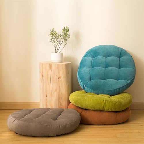 SK Studio Meditation Floor Pillow, Large Floor Cushions, Round Floor Cushion Seating for Adults Kids, Classroom Furniture Floor Pillow for Yoga Living Room, Yellow, 17" W x 17" L (Pack of 1) - color: Yellow, size: 17"W x 17"L (Pack of 1)