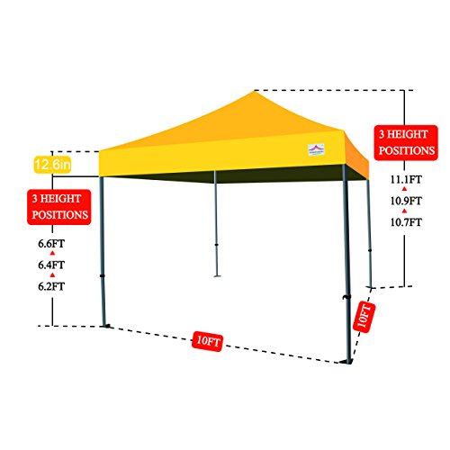 10'x10' Pop Up Canopy Tent Commercial Instant Shelter with Heavy Duty Roller Bag, 4 Canopy Sand Bags, 10x10 FT Black - color: Black