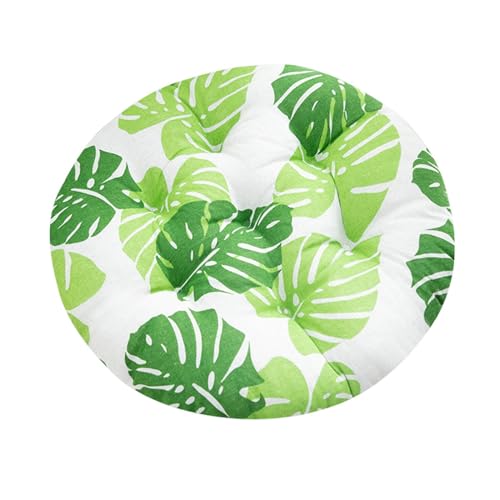 Boho Round Chair Cushion 16" Soft Thick Seat Cushion Outdoor Bistro Floor Sofa Pads Colorful Leaf Ergonomic Support Cushions for Dining Chairs, Garden Patio, Home, Office Car - color: Green