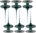 FONTOI 10 Inch Hose Guide Stakes, Durable Rust Free Zink Hose Guides for Garden, Heavy Duty Dark Green Spin Top, Garden Hose Guide Stakes Metal for Plant Protection Greenhouse, Patio Lawn, 6PCS - color: ‎Dark Green C