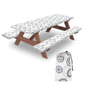 6ft Picnic Table and Bench Cover, Camping Essentials RV Gear, 72 in Waterproof Windproof Outdoor Elastic All Around Tablecloth, Fitted Rectangle Tables and Seats, Blue Flywheel - color: Blue Flywheel, size: 72"