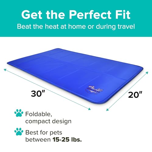 Arf Pets Cooling Mat for Dogs - Gel Self-Cooling Pad for Beds, Kennels & Crates | Durable, Non-Toxic, Pressure-Activated Relief | No Water, Electricity, Batteries or Refrigeration Needed, 20" x 30" - size: 20 x 30