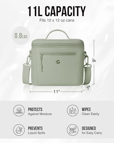 GLORIEROO Insulated Lunch Box Bag Women Girls - Waterproof Leakproof Lightweight Reusable Cooler for School Work Picnic - Back to School - color: Green, size: Standard 11l