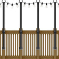 NUERPO 4 Pack String Light Poles,5Ft Metal Poles for Outdoor String Lights,Outdoor Light Poles with Post,Poles/Stand for Outside,Patio,Deck,Backyard,Garden Wedding,Party - size: 4 Pack 5FT String Light Pole