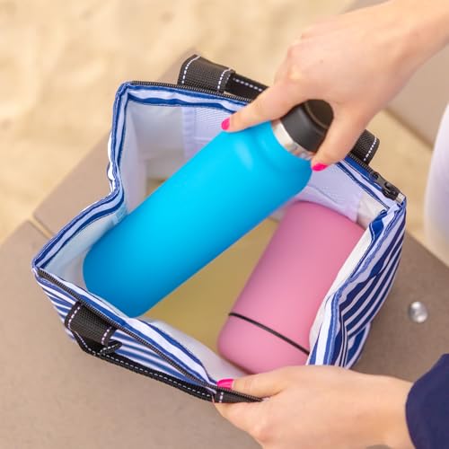 SCOUT Eloise Lunch Bag - Lightweight Insulated Soft Lunch Box, Opens Wide, Zips Closed, Interior Pocket, for Women, Work, Beach, Travel, Pool & Picnic - color: Ripe Stripe
