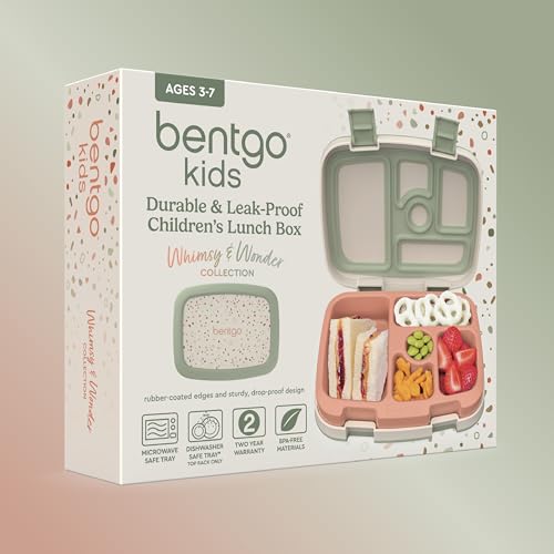 Bentgo Kids 5-Compartment Leak-Proof Bento-Style Lunch Box (Whimsy & Wonder Collection) - Ideal for Ages 3-7, Drop-Proof & Durable, Dishwasher Safe, & PFAS & BPA-Free Materials (Geo Speckle) - color: Geo Speckle