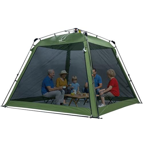 Pop Up Screen House Gazebo 8.2'x8.2'x75'' – Instant Portable Canopy with Mosquito Netting & UPF Sun Protection, Tool-Free 60s Setup, Foldable Outdoor Tent for Backyard, Camping, Park,Olive Green - color: Olive Green