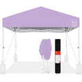 Best Choice Products 10x10ft Pop Up Canopy Tent, Outdoor Shade, 1 Person 1 Minute Set Up, Carry Case, 4 Weight Bags - Lilac/White - color: Lilac/White, size: 10x10ft