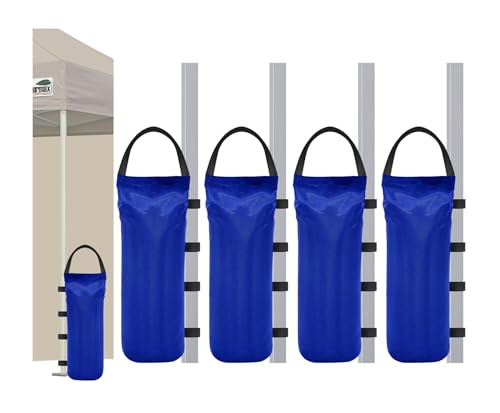 Eurmax USA 125LBS 4-Pack Universal Canopy Weights, Secure Wind Protection to Prevent Tipping, Easy Wrap-Around Installation Heavy Duty Sandbags (Without Sand), Fits All Instant Shelter Legs,Blue - color: Blue, size: Single Pocket