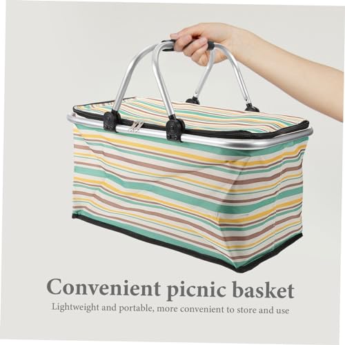 MERRYHAPY Portable Collapsible Insulated Basket Picnic Car Meal Shopping Bag Insulation for Fresh Food Storage