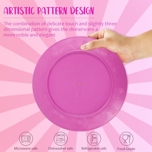 Wheat Straw Dinnerware Sets 40 PCS Bowl and Plate Sets With Cup Dishes Set for 8 Unbreakable Dish Sets Microwave Safe Plates Dinner Bowls Drinking Glasses With 4 Color - Flower Color - color: Flower Color, size: 40 PCS