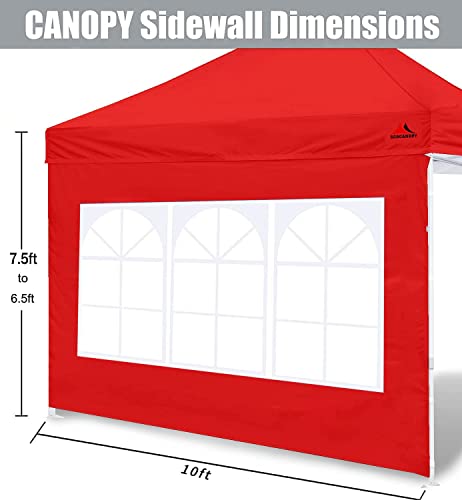 SCOCANOPY Sidewall for 10x10 Canopy Frame, 2 Pieces Sunwalls Only, Red - color: Red, size: 10X10