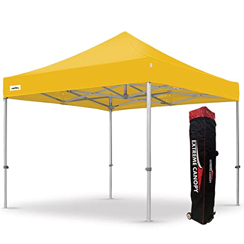 Extreme Canopy Commercial Heavy Duty Aluminum Instant Popup Canopy Tent (Yellow, 10ft x 10ft) - color: Yellow, size: 10ft x 10ft